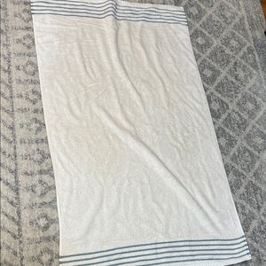Hotel Collection White Towel with Gray Stripes